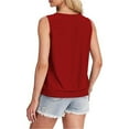 thumbnail image 5 of Women's Tops Under $10 Free Shipping Loose Casual Solid Color Round Neck Sleeveless Top, 5 of 9