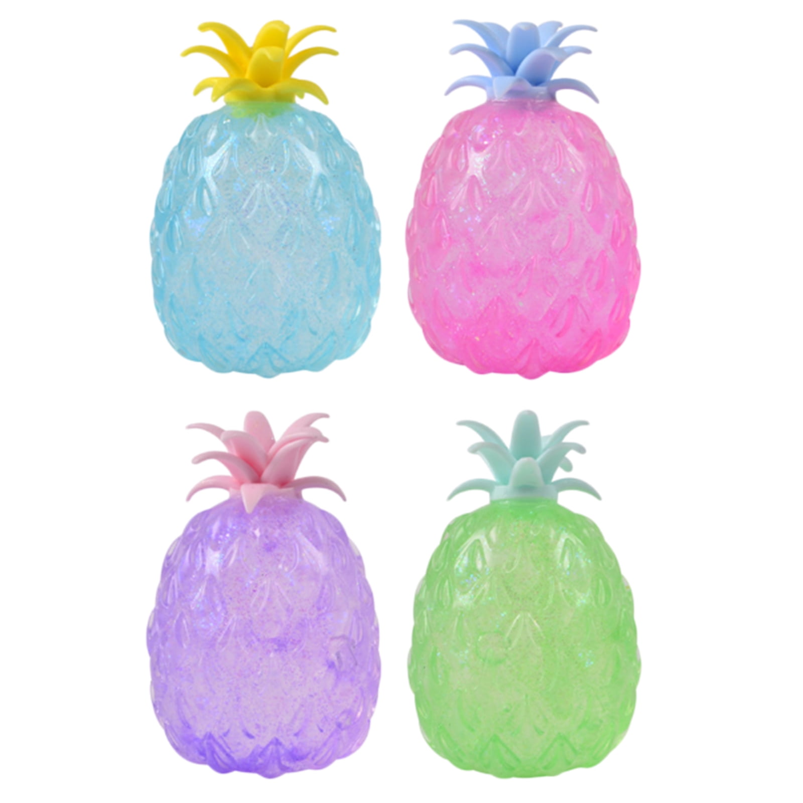 Pineapple Stress Balls for Kids and Adults, Squishy Glitter Fruit Fidget Toys Sensory Stress Relief Toy, Stretch Squeeze Ball for Anxiety Relief ADHD Autism, Party Favors