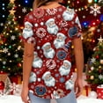 thumbnail image 4 of Garbnen Christmas Scrub Tops for Women Plus Size Stretchy Santa Claus Print Nurse Uniform with Pocket V Neck Short Sleeve Scrubs for Women Workwear S-5XL, 4 of 5