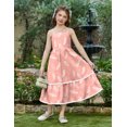 thumbnail image 2 of Arshiner Girls Spaghetti Strap Dress Tiered Cami Maxi Sundress with Pockets | Girls Summer Dresses for Kids 6-14 Years, 2 of 4