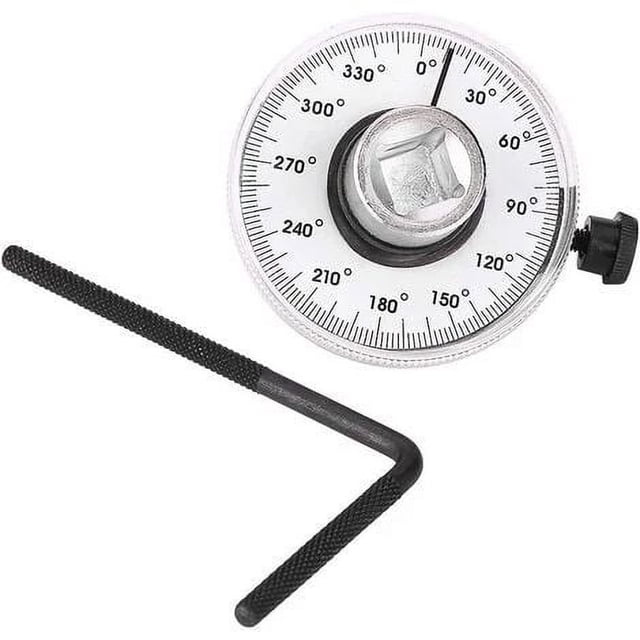Medidor de ángulo de 360°, medidor de ángulo de 1/2 pulgada, llave dinamométrica de ángulo de accionamiento ajustable, medidor de medición para automóvil