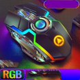 thumbnail image 3 of Ratón de ordenador, ratón ergonómico inalámbrico RGB retroiluminado para juegos para PC portátil, ratón inalámbrico para juegos Rojo Verde, 3 of 4