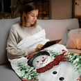 thumbnail image 5 of Christmas Snowman Flannel Blanket for Bed,Travel and Camping, Winter Christmas Tree Cardinal Grey Super Soft Cozy Blanket for All Seasons 50"x60", 5 of 9