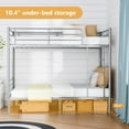 thumbnail image 6 of Zimtown Metal Bunk Bed Twin Over Twin Heavy Duty Bed Frame with Safety Guard Rails & Flat Ladder for Kids Teens Adults, Gray, 6 of 8