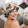thumbnail image 5 of Shower Caps,Dachshund and Flower Waterproof Shower Cap for Women 4 Pieces,Double Reusable Hair Cover for Shower PEVA Elastic Stretch Hem, 5 of 7