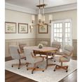 thumbnail image 2 of Caster Chair Company 7-Piece 42x[42/60] Caster Dining Set Wood Edge Laminate Table Top & Stone Chairs, 2 of 17