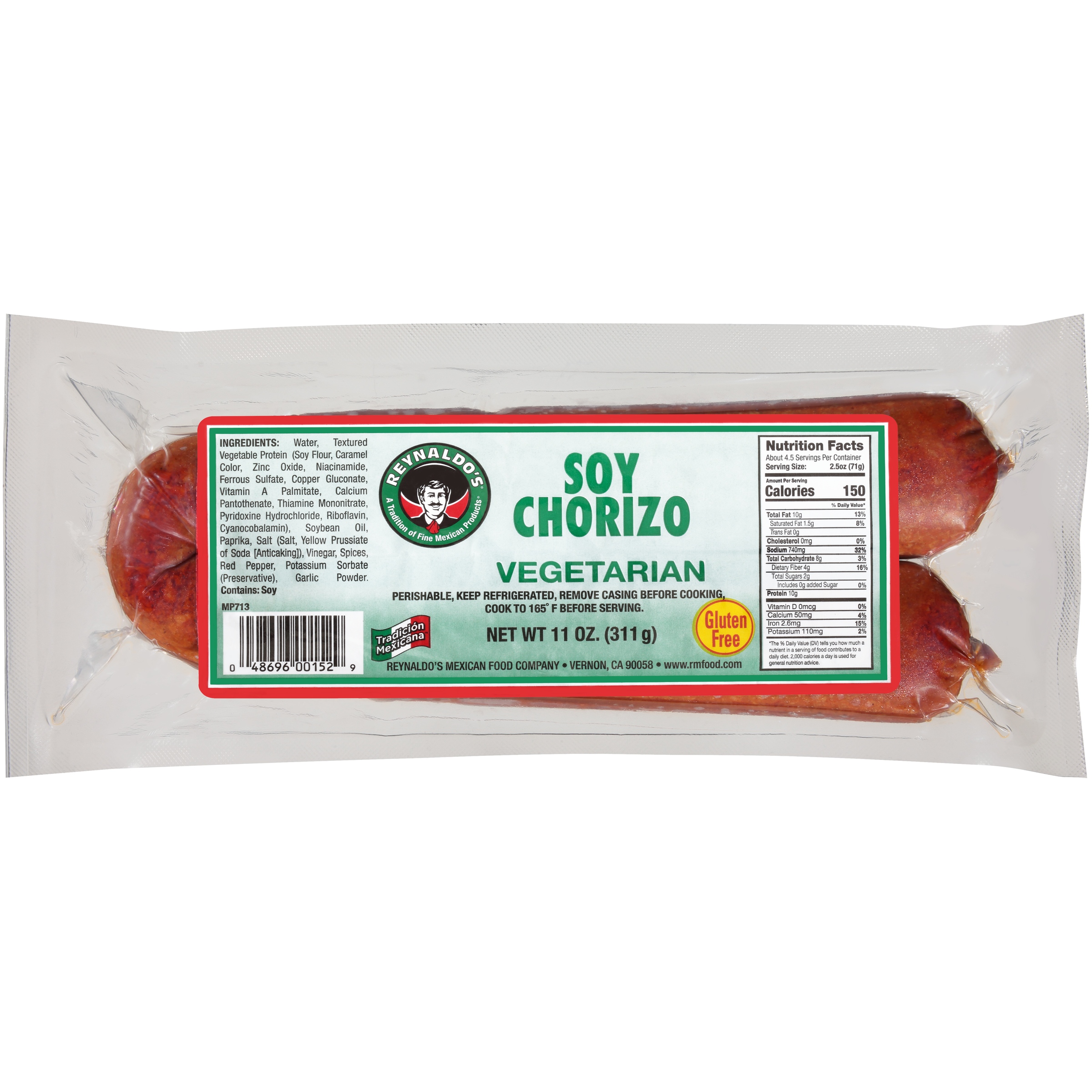 Reynaldo's Vegetarian Soy Chorizo, 11 oz - image 2 of 5