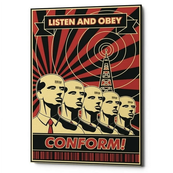 Epic Graffiti  'Conform' Giclee Canvas Wall Art - Red 12" x 18"