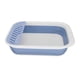 thumbnail image 3 of Caja de arena para gatos semicerrada, fácil limpieza, a prueba de salpicaduras, inodoro plegable para gatos de interior, gatitos, mascotas pequeñas, azul, 3 of 12