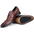thumbnail image 4 of Mio Marino Men’s Slick Wingtip Leather Dress Shoes, 4 of 6