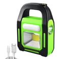 thumbnail image 2 of Lámpara Linterna de mano Solar LED COB de 1 piezas con Mango Ehuebsd antideslizante luces de emergencia impermeables recargables por USB Banco de energía para acampar, 2 of 5