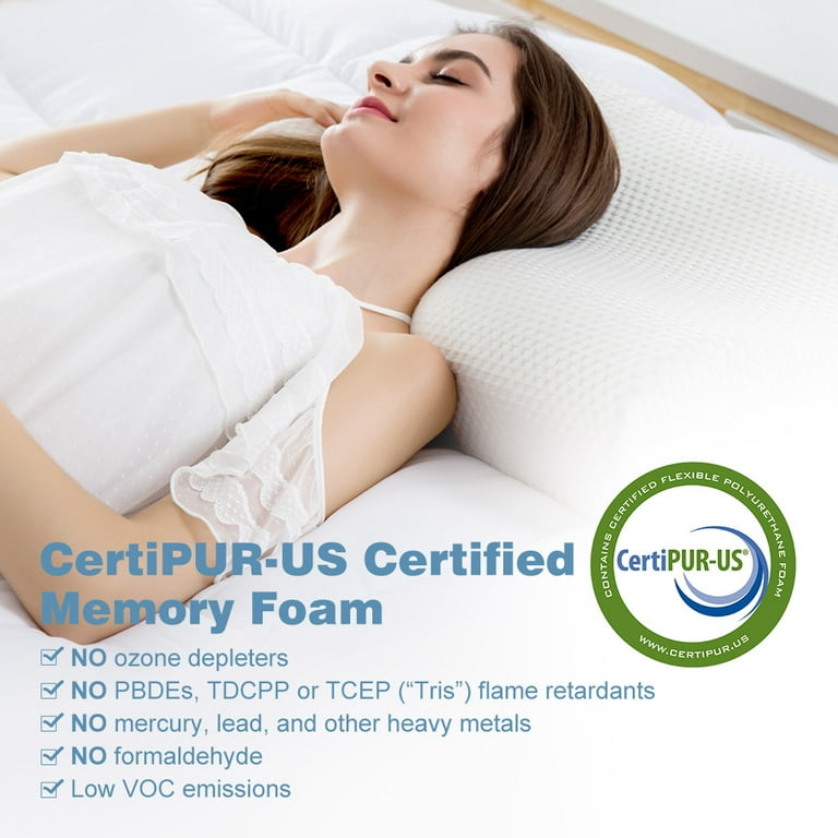 Bed Pillow, High-Density Memory Foam Pillow, CertiPUR-US - Main Image