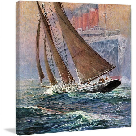 "Watch Those Waves!" Painting Print on Wrapped Canvas