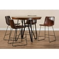thumbnail image 5 of Baxton Studio Carvell Rustic and Industrial Dark Brown Faux Leather Upholstered 5-Piece Pub Set, 5 of 6