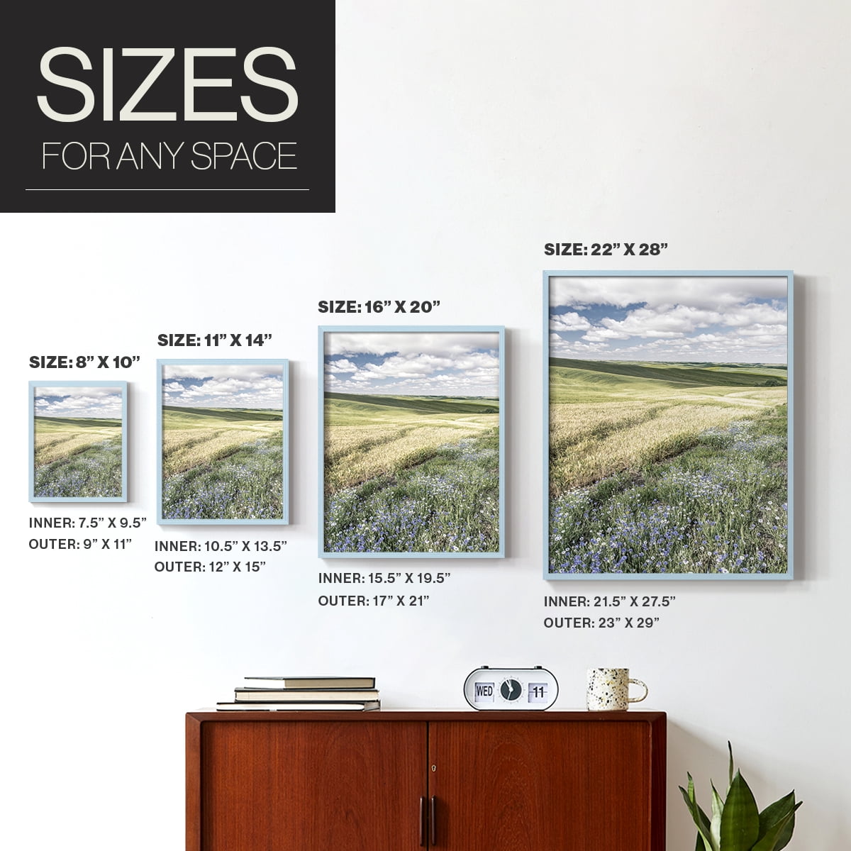 Wildflower Farm Framed Print - Solid Wood in Single Picture Frame Solid Wood 2 Framed Print