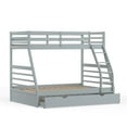 thumbnail image 3 of Plana Solid Wood Twin Over Full Bunk Bed and Trundle in Light Gray, 3 of 8
