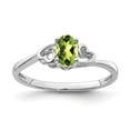 thumbnail image 4 of 925 Sterling Silver Rhodium-Plated Peridot Ring Size 9, 4 of 6