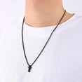 thumbnail image 2 of Cross Necklace for Men, Silver/Gold/Black Mens Cross Necklaces with 2.5mm Cross Chain and Stainless Steel Cross Pendant, Box Chain 16-24 Inch, 2 of 15