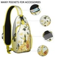 thumbnail image 4 of Sunflower and Truck Design Sling Backpack with Adjustable Strap, Multiple Compartments, Lightweight Durable Crossbody Backpack for Travel and Outdoor Use, 4 of 6