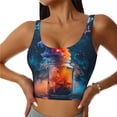 thumbnail image 1 of Balery Modern Art Red And Blue Colors Sujetadores deportivos con espalda cruzada para mujer, acolchados, sin costuras, de alto impacto, ideales para yoga, gimnasio, entrenamiento y fitness.-Medium, 1 of 8