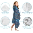 thumbnail image 7 of Blue Paisley Pattern Hooded Bath Towel，60"x35" for Ages 3 To 12 Kids, Quick Dry Lightweight Soft Microfiber Hood Beach Towel Cover Up for Kids, 7 of 7