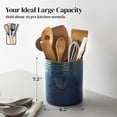 thumbnail image 2 of Kitchen Utensil Holder, Extra Large Farmhouse Utensil Holders for Countertop, Ceramic Utensil Crock, Anti Slip Cork Bottom, 2 of 7