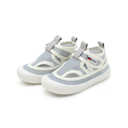 

Gomelly Kids Sandals Mesh Shoes Sports Summer Sandal Non-Slip Beach Shoe Boys Girls Children Gray 8C