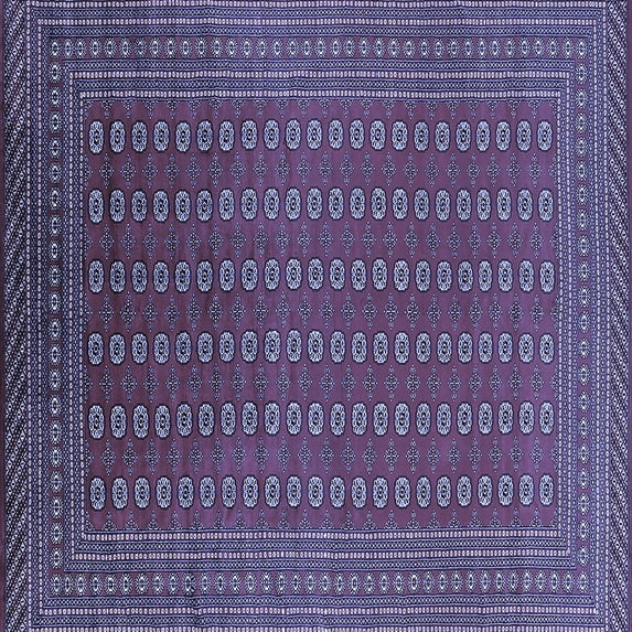 Ahgly Company Indoor Square Oriental Blue Industrial Area Rugs, 4' Square
