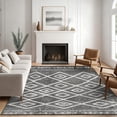 thumbnail image 3 of Washable 5x7 Area Rug, Boho Geometric Neutral Rug, Non Slip Soft Low Profile Indoor Rug, Light Distressed Floor Rug for Living Room, Bedroom, Dining Room & Office, 3 of 13
