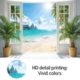 thumbnail image 5 of Window View Tropical Beach Backdrop , Coastal Ocean Scene Photography Background, Summer Beach Window Wall Decor Backdrop for Home Party Photoshoot, Palm Tree & Seaside View Photo Booth Prop 10x8ft, 5 of 6