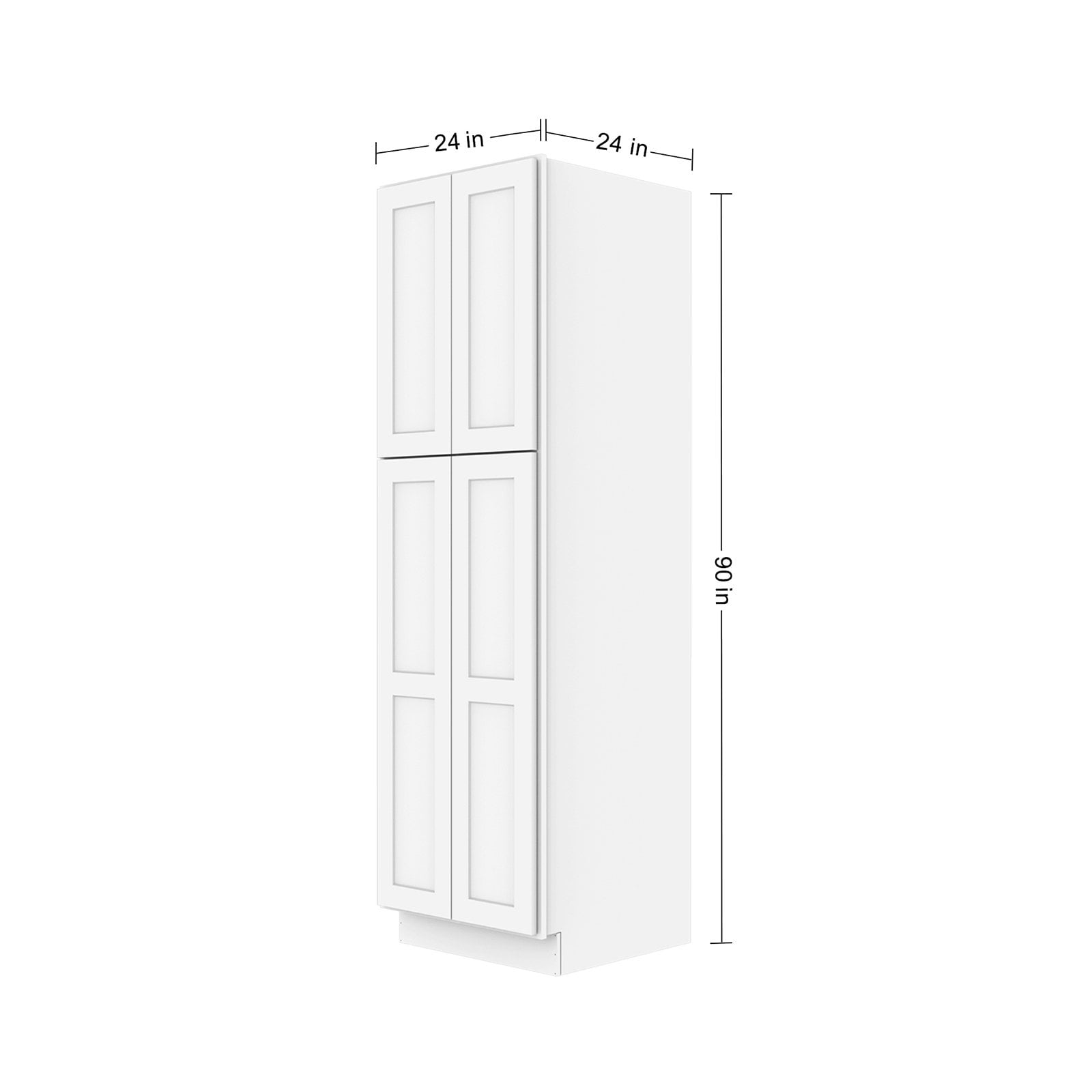Furinno Shaker Utility Kitchen Cabinets with 2-Doors, Ready to Assemble, 24 D x 24 W x 90 H, White