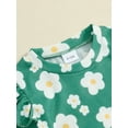 thumbnail image 6 of Musuos Toddler Girls Cute Summer Clothes Set, 6M 12M 18M 24M 3Y 4Y Short Sleeve Crew Neck Flower Print T-shirt with Solid Color Shorts, 6 of 10