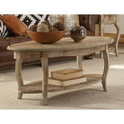 Alaterre Rustic Reclaimed Oval Coffee Table, Driftwood