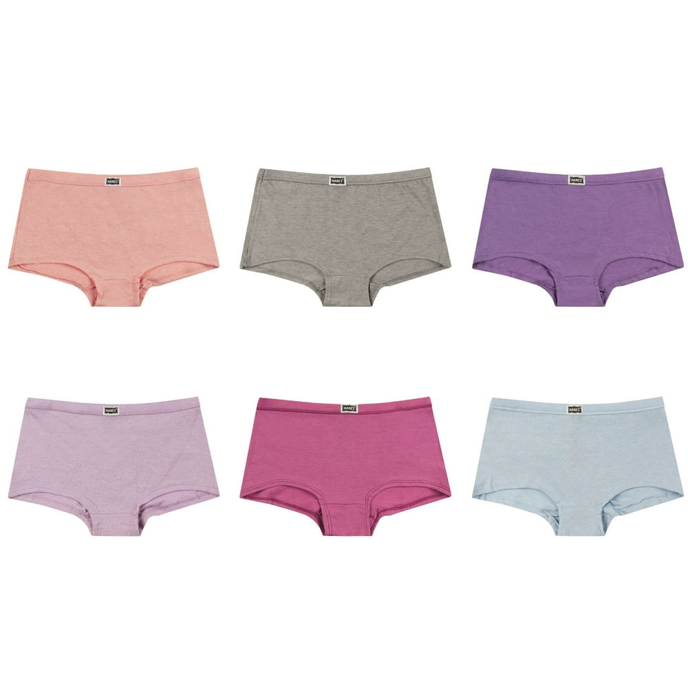 Hanes - Hanes Girls' 1901 Tagless Boyshort Underwear, 6 Pack Panties ...