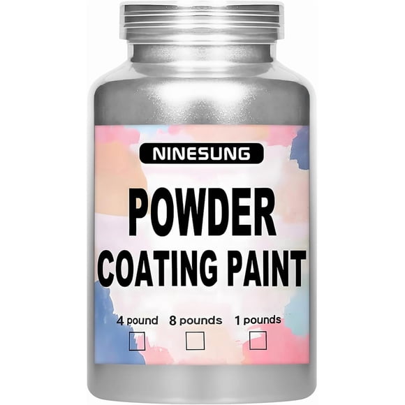 Powder Coating Powder | Powder Coat Perfect for Metal Surfaces | Car Paint | Building Materials | Powder Paint for Steel Structures, Factories, Buildings, Playgrounds, Gardens (Silver, 16 oz)