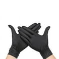thumbnail image 1 of Guantes desechables de vinilo negro medianos 100, sin látex ni polvo, guantes para exámenes médicos, guantes quirúrgicos, para el hogar, de limpieza y para alimentos, 1 of 8