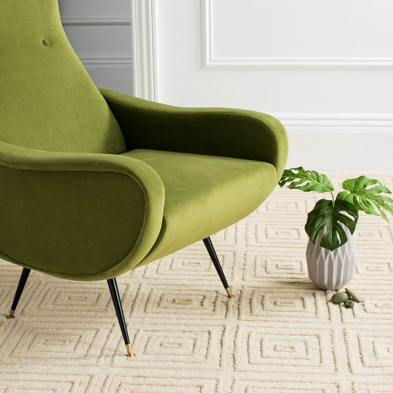 SAFAVIEH Elicia Mid Century Glam Retro Velvet Accent Chair Hunter