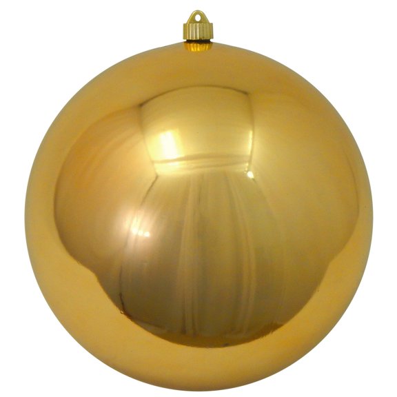 Christmas By Krebs Ornament, Large Commercial Grade Indoor and Outdoor Shatterproof Plastic, UV and Water Resistant Ball Ornament Decorations (Shiny Gilded Gold, 12 inch (300mm))