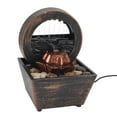 thumbnail image 1 of Tabletop Water Fountain, Irregular Stones Circulating Water Flow Compact Water Fountain Decoration Golden Flower Warm LED Light  for Living Room, 1 of 7