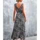 thumbnail image 4 of Vestido Estampado,Vestido Estampado De Dobladillo Suelto Con Cinturón Y Cuello En V De Verano Vestido Estampado Sin Mangas Rendimiento De Gama Alta, 4 of 6