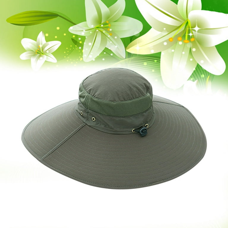 1pc Men Outdoor Fishman Hat Sun Helmet Fishing Helmet for Men (Army Green)  