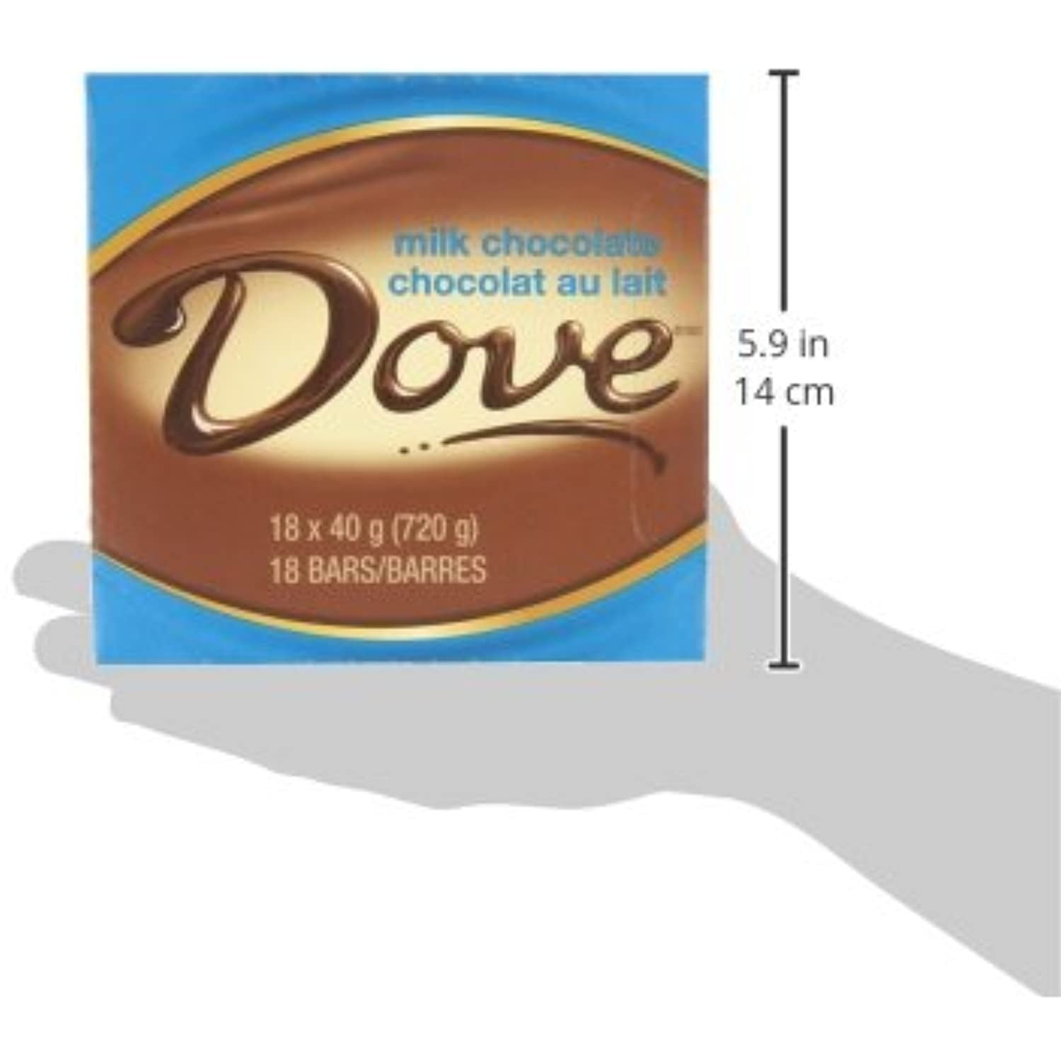DOVE Milk Chocolate Bars, 1.44 oz, 18 Count