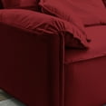 thumbnail image 6 of 79" Velvet Loveseat Sofa, 3-Seater Upholstered Sofa with Turned Inward Back and Arms, Luxury Modern Style Living Room Upholstery Sofa for Living Room Bedroom Apartment, Red, 6 of 8
