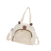 Wxqbjtam Ita Bag Badge Bag Cute Capybara Girls PVC Pin Display Bag for Shopping Halloween White