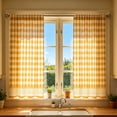 thumbnail image 5 of Mustard Yellow White Gingham Lace Hem Kitchen Curtain,Short Panel Window Valance for Sink,Breakfast Nook,Home Decor, 5 of 5