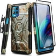 thumbnail image 6 of Nagebee Case for Motorola Moto G100, Moto Edge S with Tempered Glass Screen Protector (Full Coverage), Belt Clip Holster with Built-in Kickstand, Heavy Duty Shockproof Armor Rugged Case (Camo), 6 of 6