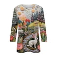 thumbnail image 5 of Blouses for Women Business Casual Fall Tunic Xmas Soiree Shirts Ladies Hip 3/4 Sleeve, 5 of 5