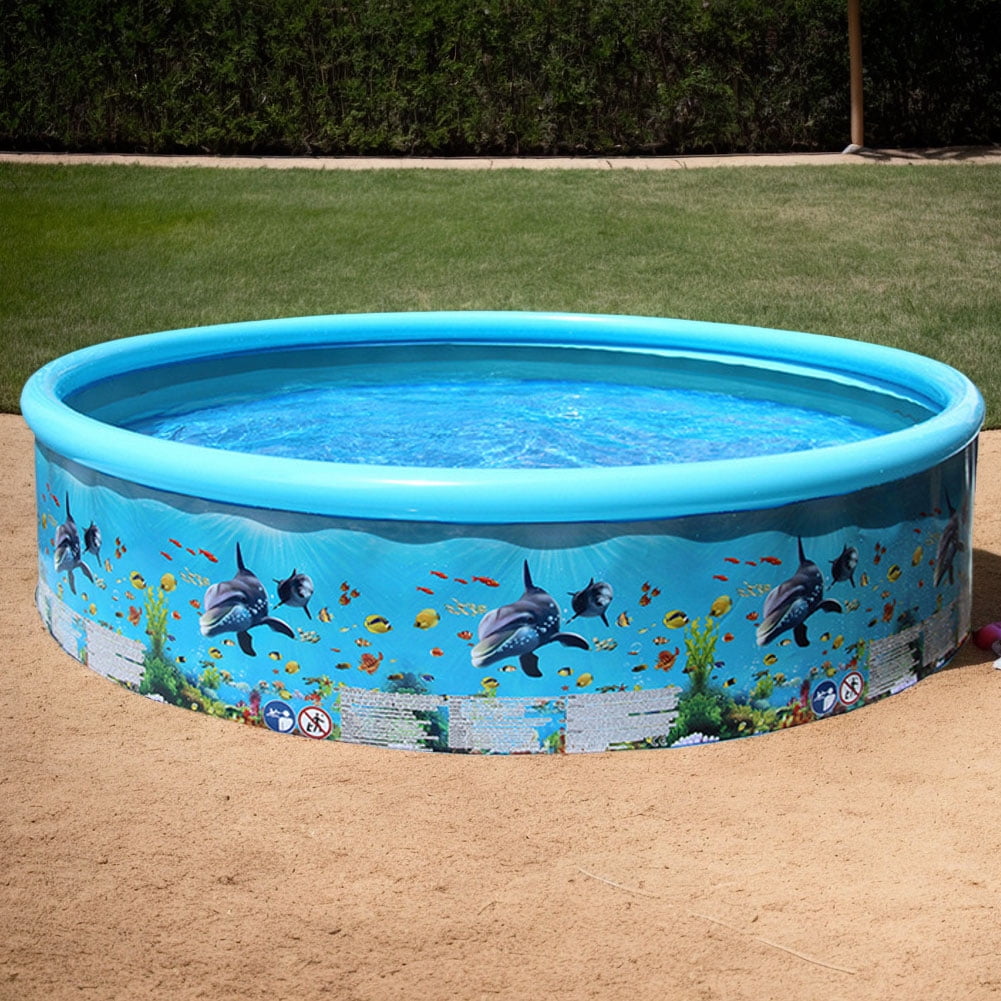 HUISZJ Inflatable Swimming Pool, Circular Outdoor Swimming Pool, Ground Blow Up Pool for Warter Party Suppies (49.22x11.82inch)