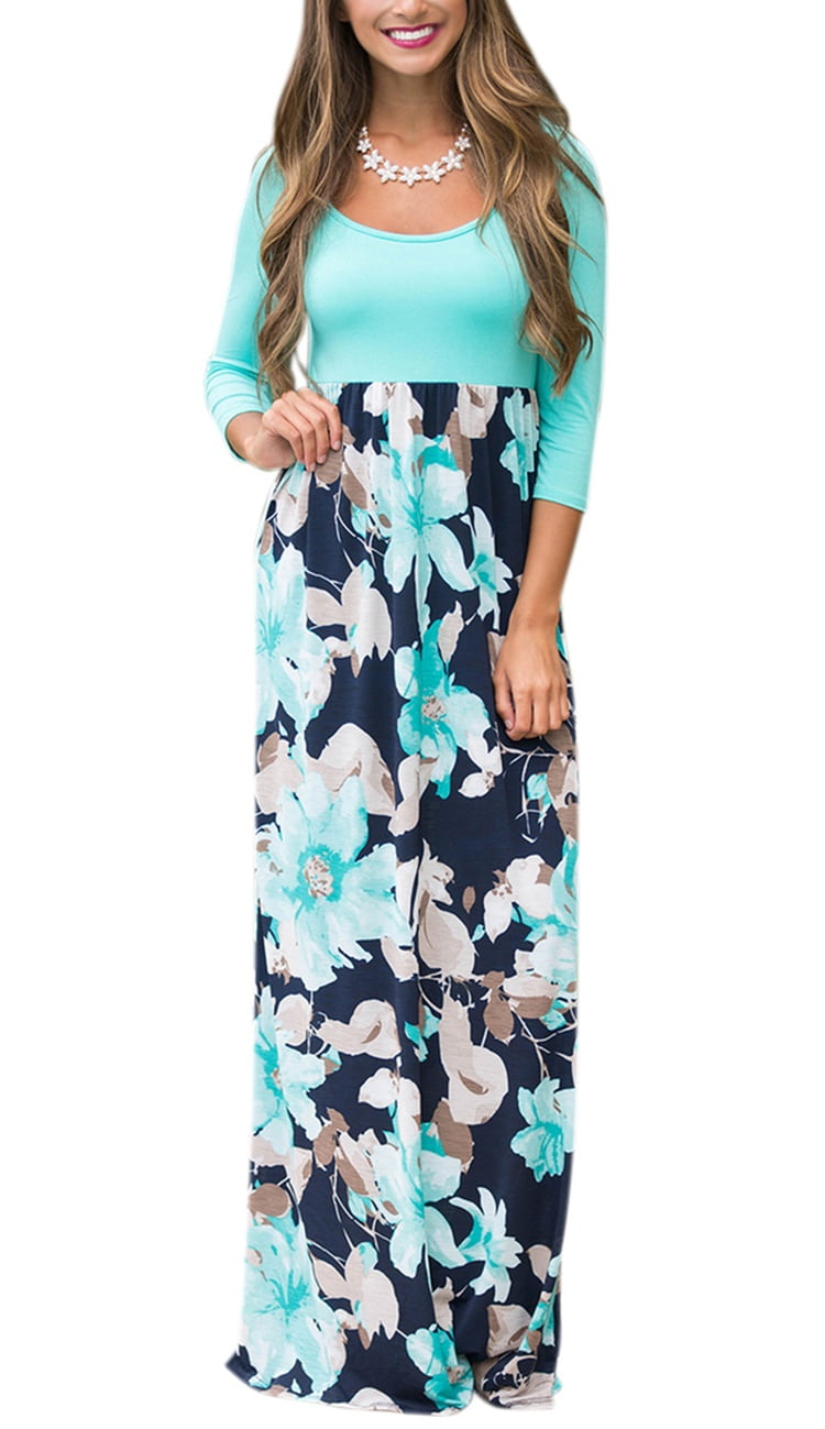 quarter sleeve long dress
