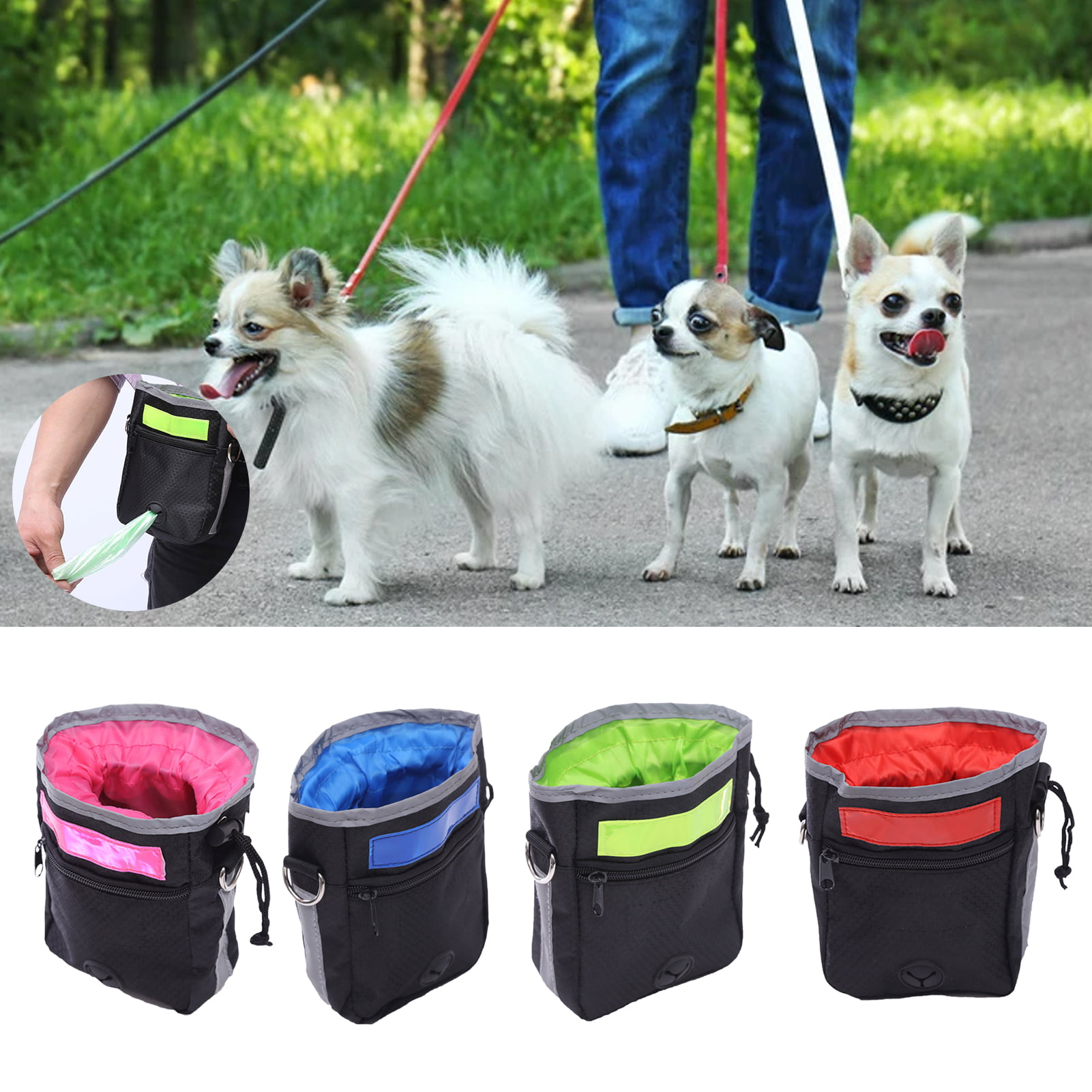 Mini Snack Bag easy close due to drawstring hook to attach lead/ belt show dogs 